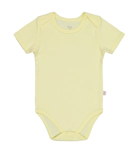 Civil Baby Düz Renkli Kısa Kol 1-3 Yaş Çıtçıtlı Badi - Mavi 18-24 Ay (Sarı)