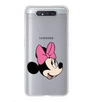 Samsung Galaxy A80  Kapak Minnie Mouse Tasarımlı Şeffaf Silikon Kılıf