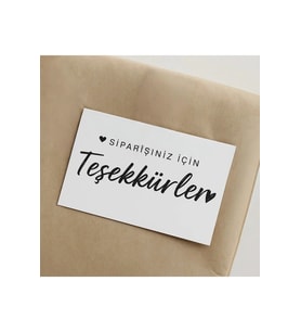 ’’Siparişiniz için teşekkürler’’ Teşekkür Kartı 100 Ad 8x5cm 300 gr Mat Kuşe
