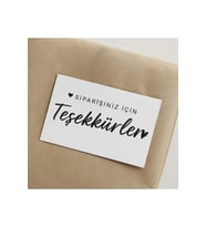 ’’Siparişiniz için teşekkürler’’ Teşekkür Kartı 100 Ad 8x5cm 300 gr Mat Kuşe