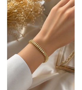 Gold Taşlı Minimal Bileklik