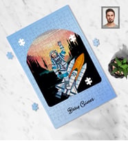 Kişiye Özel Uzay Karikatürlü A4 99 Parça Puzzle Bay-7