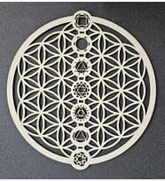 LeradLazerArt  Yaşam çiçeği Kutsal Geometri Duvar tablo. Çok Katmanlı Ahşap yaşam çiçeği tablo (Beyaz)