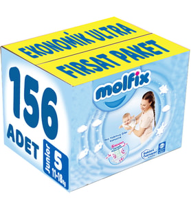 Molfix Bebek Bezi Beden:5 (11-18Kg) Junior 156 Adet Ekonomik Ultra Fırsat Pk