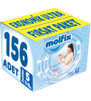Molfix Bebek Bezi Beden:5 (11-18Kg) Junior 156 Adet Ekonomik Ultra Fırsat Pk