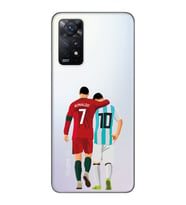 Redmi Note 11 Pro Uyumlu Lionel Messi ve Cristiano Ronaldo Desenli Şeffaf Telefon Kılıfı