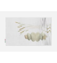 Banyo Paspası Taş Desenli Dijital Baskılı 50x80 Püsküllü Polyester Kaymaz Tabanlı Duş Paspası (Çok Renkli-Naturel)