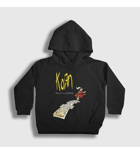 Presmono Unisex Çocuk Siyah Follow The Leader Metal Korn Kapüşonlu Sweatshirt 508681tt