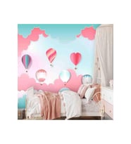 Dreamwall Uçan Balonlar Desenli Isı Ve Ses Yalıtımlı Tekstil Duvar Kağıdı (Çok Renkli)