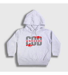 Presmono Unisex Çocuk Beyaz Oyun Call Of Duty Warzone Kapüşonlu Sweatshirt 513067tt (Beyaz)