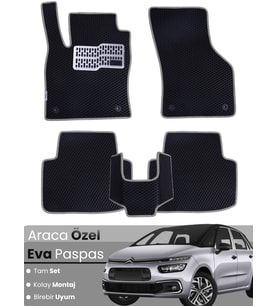 CİTROEN C4 PİCASSO (2013-2022) Uyumlu EVA Paspas Tam Set–Araca Özel,Su Geçirmez,Kolay Montaj