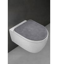 Klozet Kapak Örtüsü, Ultrasoft Düz Mürdüm Renk, Banyo Klozet Örtüsü (Gri)
