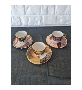 Özel Kesim Karma Set-6 Kişilik Türk Kahve Fincanı Seti
