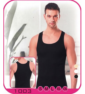Siyah Erkek Geniş Askılı Atlet Günlük İç Giyim S-XXL 1003