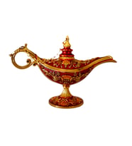 Dekoratif Alaaddin Sihirli Lambası - Vintage Tasarım, 13x8.5 cm (Kırmızı)