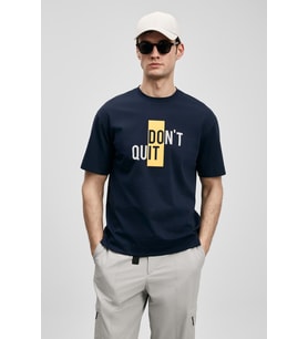 Lufian 111020285 Carl Modern Grafik T- Shirt Tişört Erkek Tişort