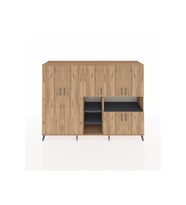 Hyperion Dolap 13 Raflı 7 Kapaklı 220x44x163 Çam-Çam/Antrasit