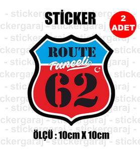 62 tunceli memleket rota gidiş etiket sticker çıkartma - 2 adet - motosiklet araba otomobil kamyon kamyonet cam uyumlu