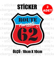 62 tunceli memleket rota gidiş etiket sticker çıkartma - 2 adet - motosiklet araba otomobil kamyon kamyonet cam uyumlu