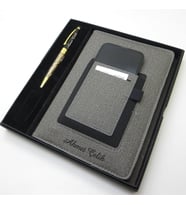 İsme Özel Füme Kanguru Defter & İsme Özel Metal Kalem Seti (Öğretmenler Günü veya başka bir mesaj işlenebilir) (Karışık)