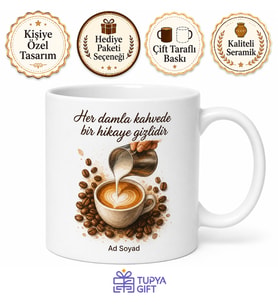 Barista Eğitimi Hediye Latte Art Kalp Çizen Kahve Ustası Baskılı Kupa Bardak