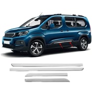 Peugeot Rifter Krom Yan Kapı Çıtası 4 Parça 2019 ve Üzeri Paslanmaz Çelik