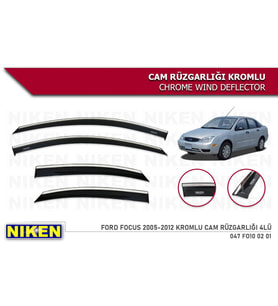 Ford Focus 2 Kromlu Cam Rüzgarlığı Niken 2005-2012 (Beyaz)