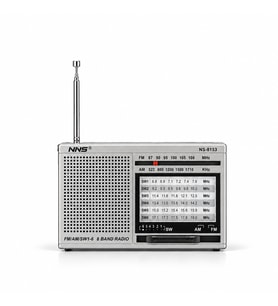 NNS NS-8153 8 Bandlı Dünya Radyosu Taşınabilir Cep Radyosu Deprem Çantasına Uygun (Gri)