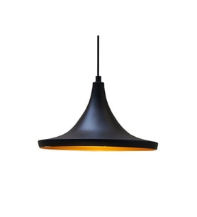 Mtlights Retro Metal Sarkıt Siyah Içi Sarı 27 Cm
