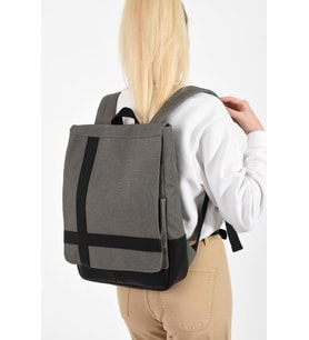 Kadın Sırt Çantası 35*22 Cm Kanvas Kumaş Laptop Bölmeli Business Sırt Çantası Okul Çantası Mega Bag (Gri)