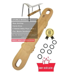 K&G Foot Rest Ahşap Mama Sandalyesi Ayak Koyma Desteği, Ikea Antilop, E Bebek Baby Plus (Star) Faros Orzo