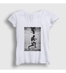 Presmono Kadın Beyaz Pool Muhammed Ali T-Shirt 230563tt