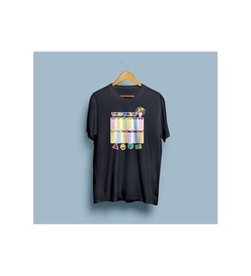 Oversize Çarpım Tablosu Tasarım Unisex T-shirt (Siyah)
