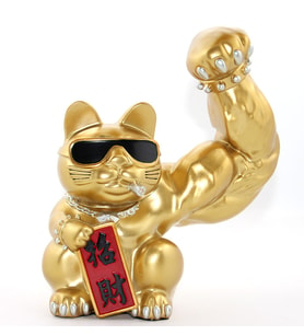 Polyester Şanslı Kedi Figürü