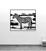 Dekoratif Zebra Tasarımlı Mdf Tablo (Siyah)