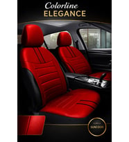 Audi A5 2010 ve Sonrası Uyumlu Colorline Elegance Deri Kırmızı Siyah Koltuk Kılıfı