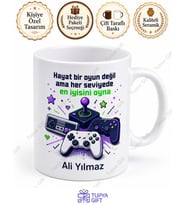 Oyun Kolu Temalı Kişiye Özel Baskılı Kupa Bardak Gamer Hediye