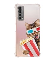 PrintiFy Huawei P Smart 2021 Uyumlu Kedi 1 Baskılı Şeffaf Köşe Korumalı Antişok Kılıf