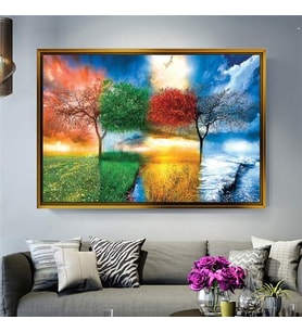 Altın Çerçeveli dekoratif tablo l1499 (Gold)