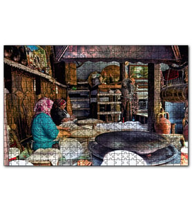 Cakapuzzle Sacda Ekmek Yapan Kadınlar  Puzzle Yapboz MDF (Ahşap) (120 Parça)