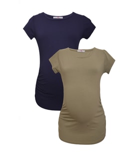 LuvmaBelly MYRA2010_2012 Hamile tshirt seti (Haki-Lacivert)