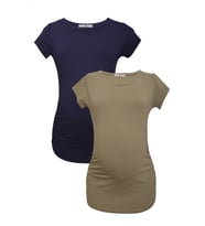LuvmaBelly MYRA2010_2012 Hamile tshirt seti (Haki-Lacivert)
