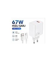 67W Hızlı Şarj Adaptörü USB Çıkışlı Kablo Dahil Type-C Uyumlu Hızlı Şarj Cihazı Güvenli Şarj Başlığı