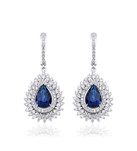 6.70 Karat Safir Pırlanta Küpe