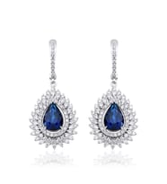 6.70 Karat Safir Pırlanta Küpe