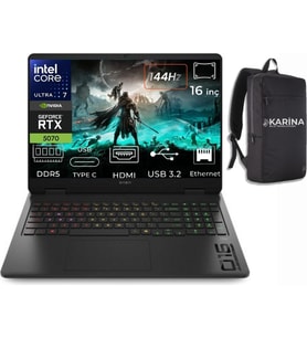 HP Omen 16-AM0047NT Ultra 7 255H CD8M5EA-K10 32GB 4tb RTX5070 8gb Freedos 16" Wuxga Gaming Laptop