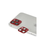 Apple İphone 11 Pro Max Pers Alüminyum Kamera Lens - Kırmızı