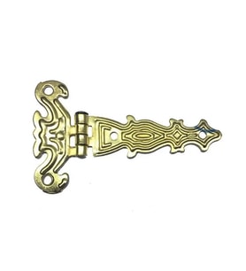 Dekoratif, Sac Tek Kuyruklu Menteşe - 40x68 Mm, Küçük, Sarı, 100 Adet