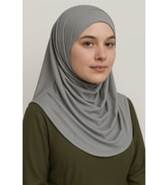 Pileli Tesettür Hijab Hazır Eşarp (Vizon)