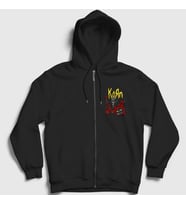 Presmono Unisex Siyah Forest Korn Fermuarlı Kapüşonlu Sweatshirt 92051tt
